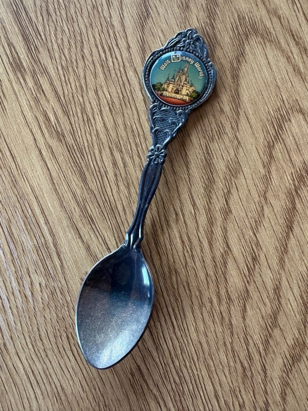 Walt Disney World Decorative Souvenir Spoon - Silver Tone with Castle Emblem
